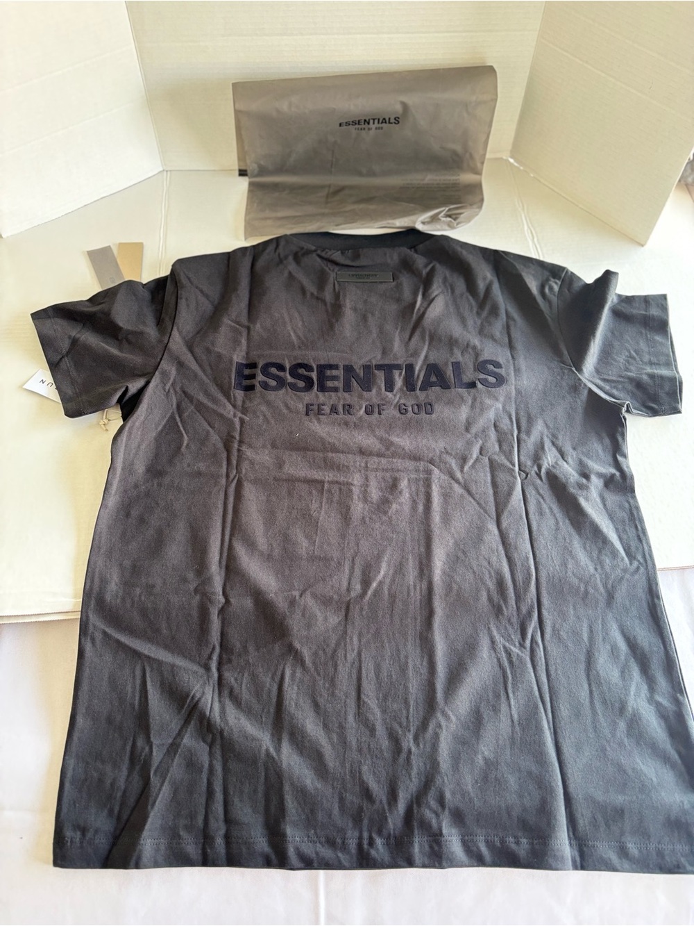 ESSENTIALS Men's Black Logo Short Sleeve Tee